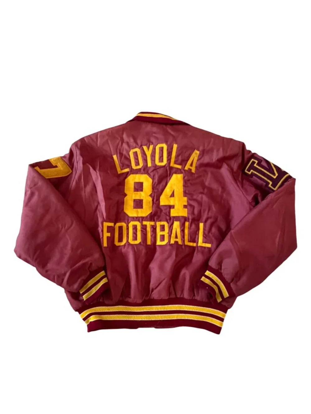 LOYOLA FOOTBALL Men's Vintage 1984 87 Letterman Delong College Jacket Size L